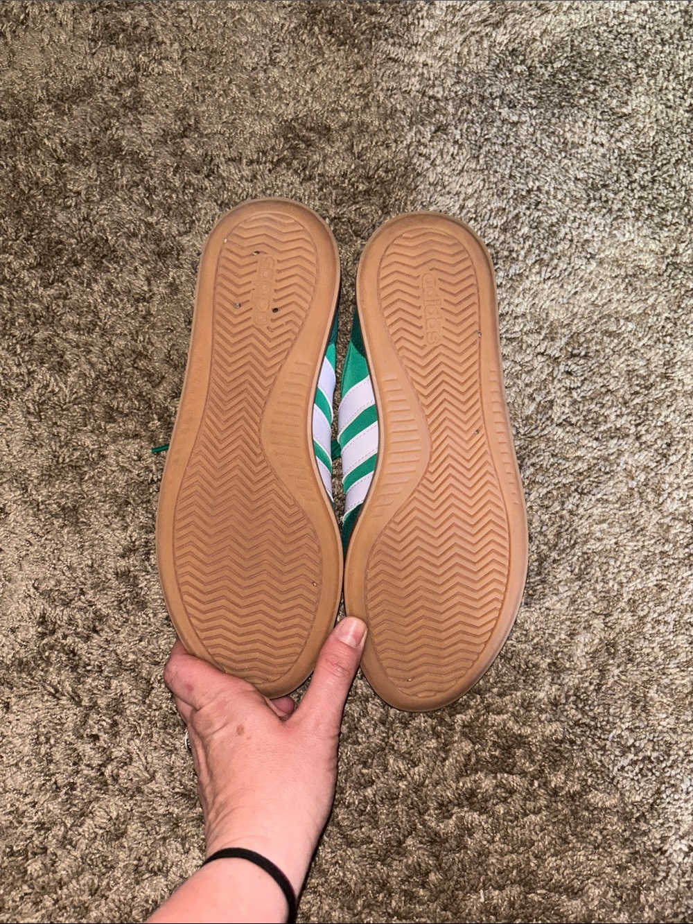 adidas Green and Pink Athletic Sneakers with Gum Sole - Picture 3 of 4